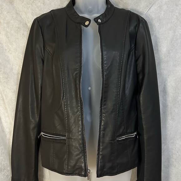 Kenneth Cole Faux Leather Jacket, Size Large - Picture 1 of 10